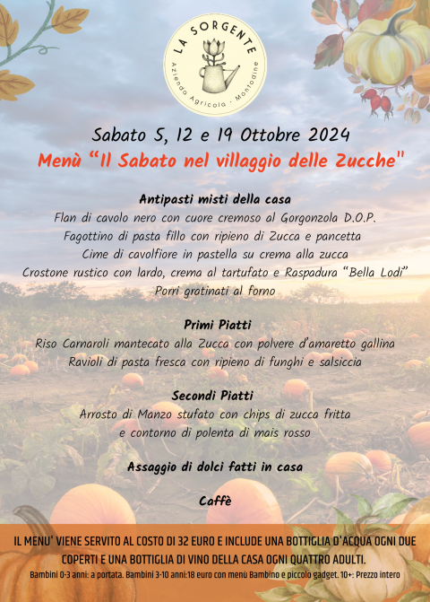 Sabato 5,12 e 19 Ottobre: Il Sabato del villaggio delle zucche! - Agriturismo "La Sorgente" (CR)